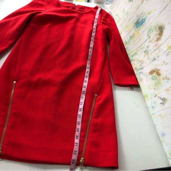 J. Crew Women’s Red Shift Dress Double Zip Slits Size S - Picture 13 of 15